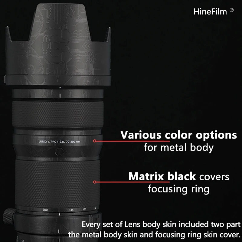 Hinefilm Skin для Lumix S Pro 70200 F2.8 Наклейка на объектив Panasonic 70-200 мм Обёрточная крышка 70 200