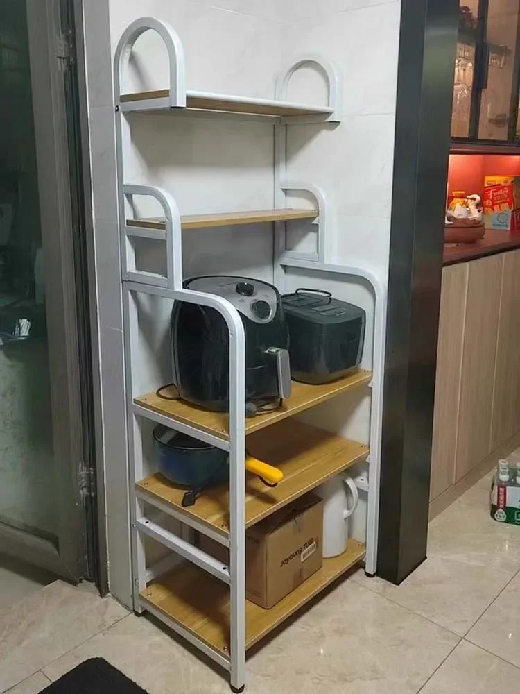 5-уровневая напольная кухонная полка для посуды хранения микроволновой печи