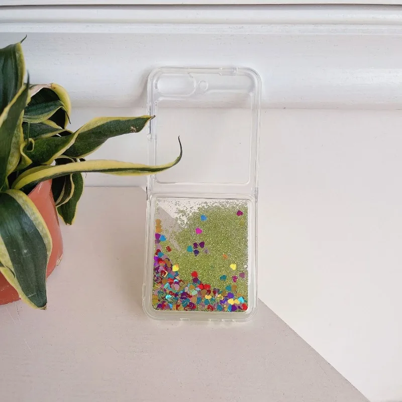 Новый Красочный зыбучий песок для Samsung Galaxy Z Flip 3 4 5 Простой Прозрачный блестящий
