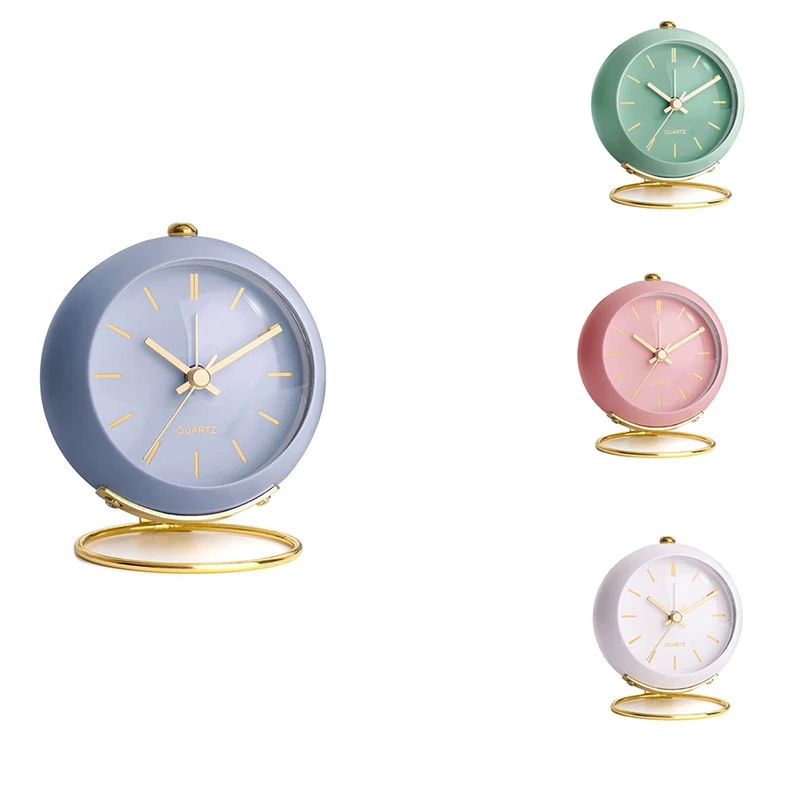 

Battery Operated Desk Alarm Clocks With Light,Retro Silent Analogue Small Clock,Table Bedside Alarm Clocks Decor