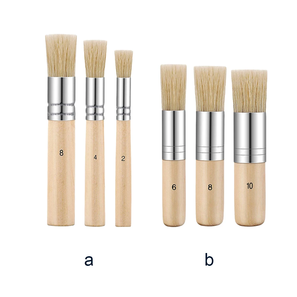 

2/3/5 3piece Durable Wooden Stencil Brush With Easy Application Good Gift Bristles Stencil Brushes 6810models