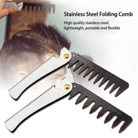 hair comb new mens dedicated stainless steel folding comb set mini pocket comb beard care tool convenient and use hair brus