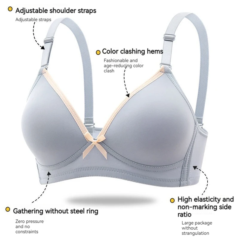

AB Cup Push Up Thin Section Without Steel Ring Bras Simple Comfortable Breathable Anti-Sagging Underwear Soutiens-Gorge Sexys