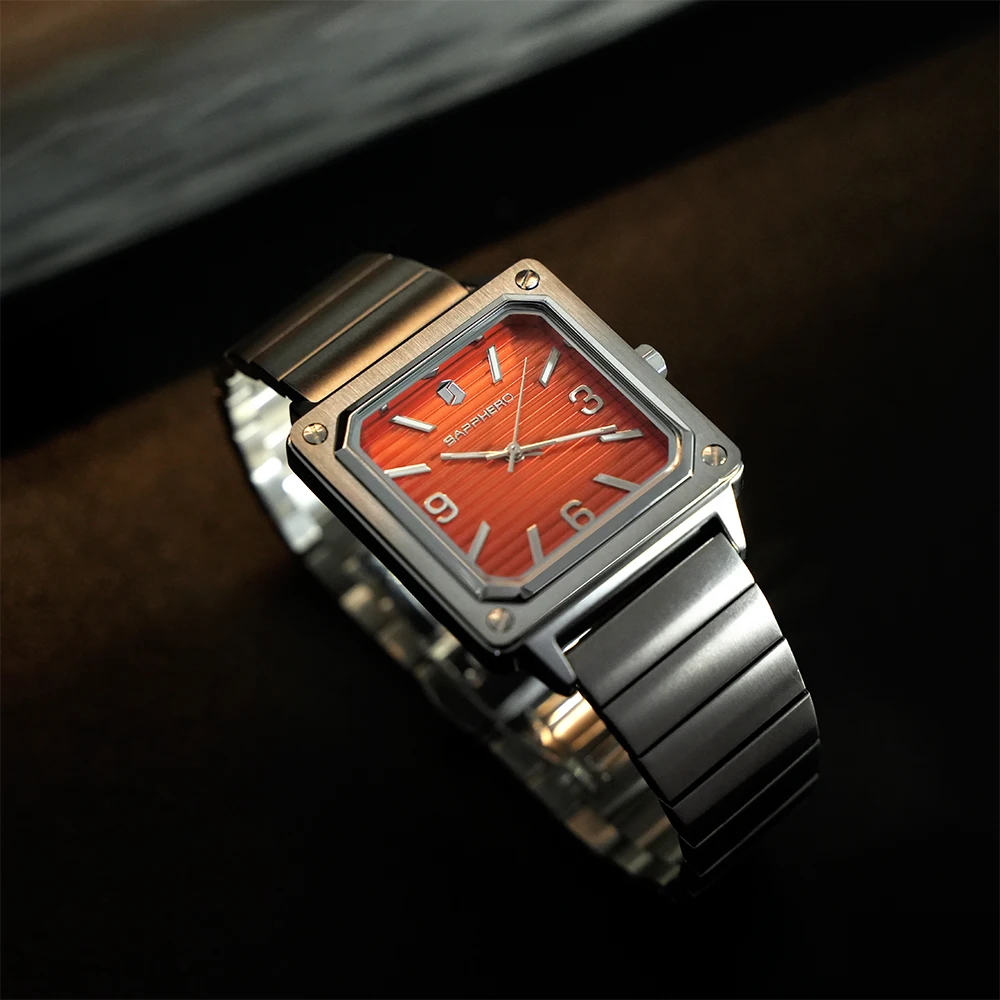 SAPPHERO Square Watch Men Couples  Wristwatch Fashion Ladies Watches Stainless Stee Japan Quartz Minimalism Lovers Clock