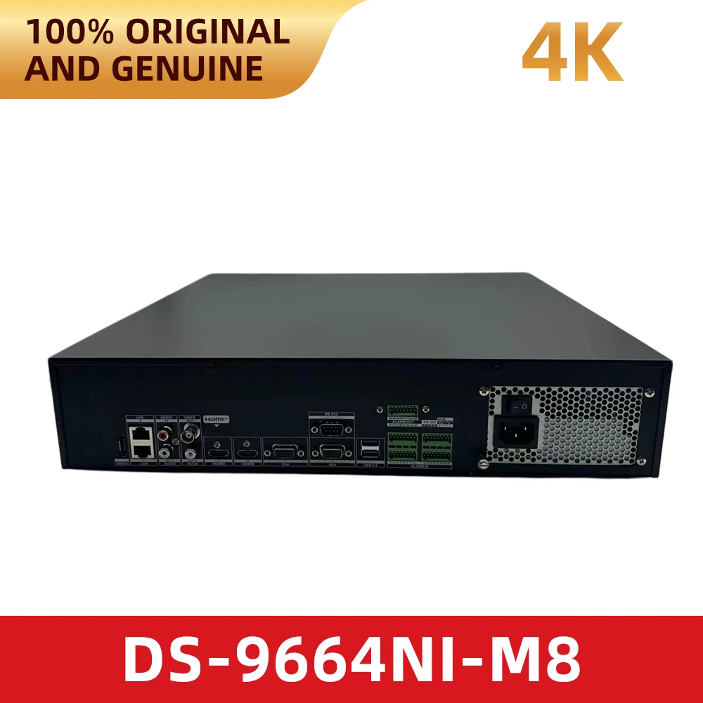 Фото Оригинальный 64-канальный 8-слотовый сетевой видеорегистратор Hikvision DS-9664NI-M8 400 Мбит/с 8K HDMI для систем видеонаблюдения №5