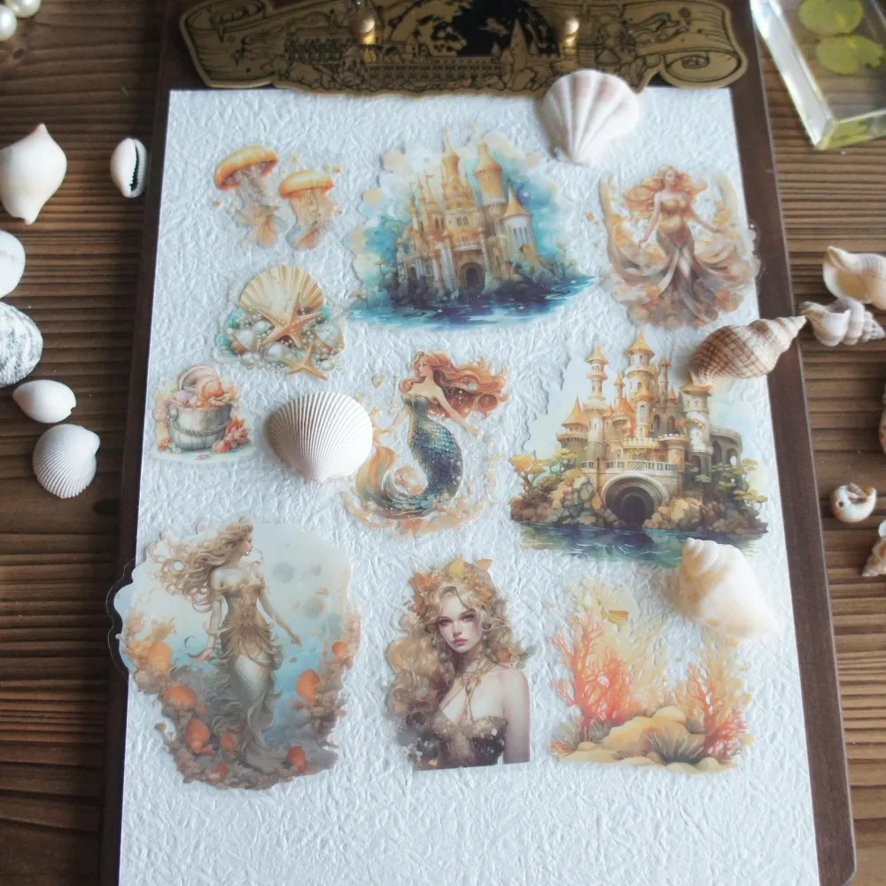 28 шт. подводная сказка замок русалки стиль ПВХ и бумажная наклейка Скрапбукинг DIY