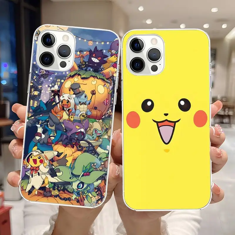 

Pokemon Pikachu Phone Case Transparent Fundas Cover For Apple Iphone 12Pro 11 13 Mini Max Se 5 6 6 S 7 8 Plus Xr X Xs Cover