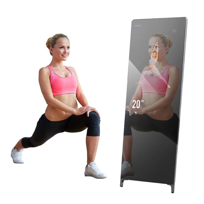 

Home Gym Virtual 3D Smart Workout TV Mirror, 32'' 43'' Inch Intelligent Touch Screen Interactive Smart Exercise Fitness Mirror