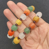 1pcs natural colored crystal agate stone bead bracelet jewelry handmade charm ladies retractable rope jewelry making bracelet