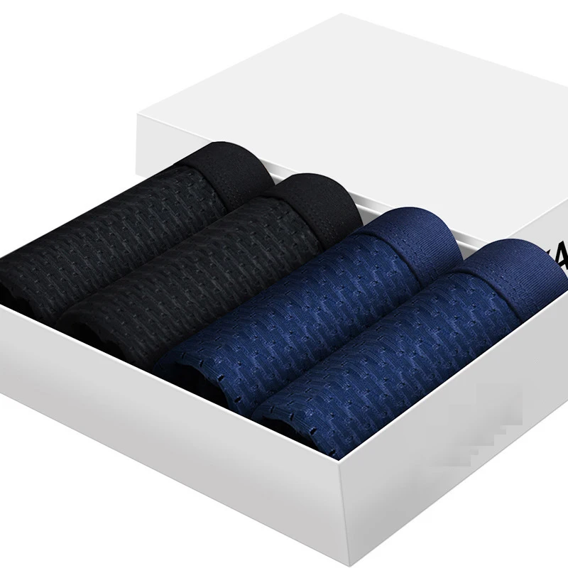 4Pcs/lot Men's Panties Men Underwear Boxershorts Ropa Interior Hombre Calzoncillos Breathable Hombre Mesh Hole Male Boxer Shorts