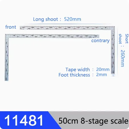 SHINWA Пингвин утолщенная нержавеющая сталь 90 градусов Деревообработка угловая кривошипная линейка Высокая точность JIS промышленный класс 10405