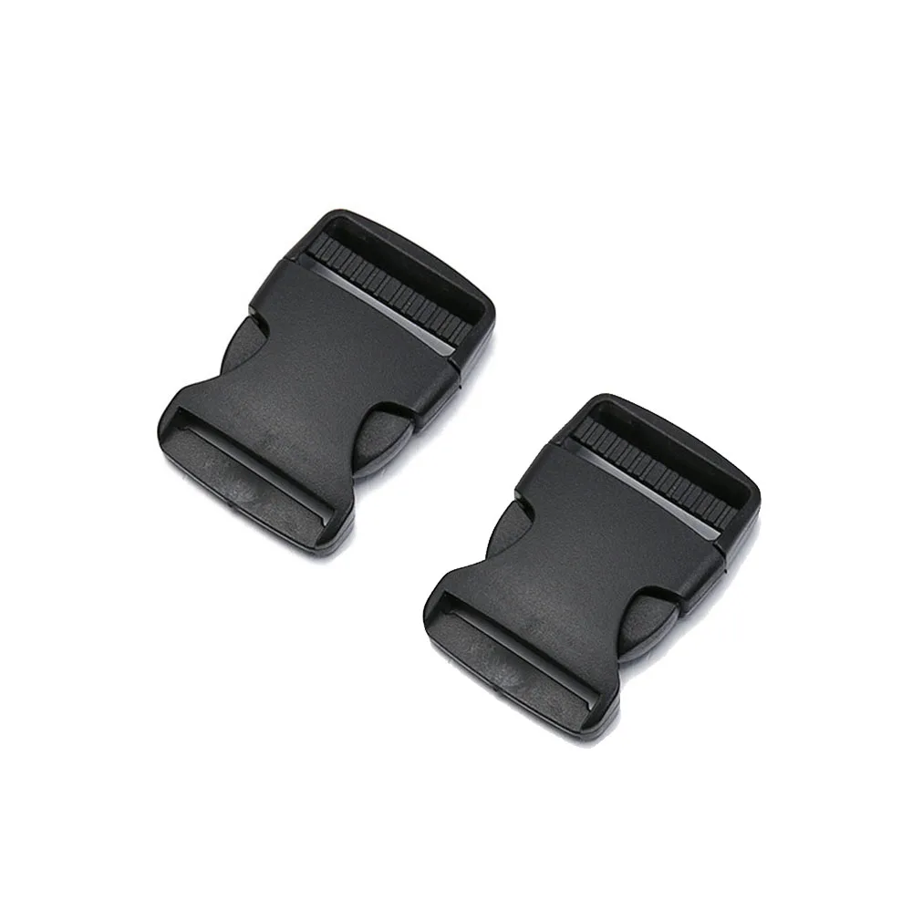 

2Pcs 38mm Plastic Arched Side Release Buckle For Backpack Straps Webbing Male Belt Silver Buckle Belt Clip Camping Backpack Accs
