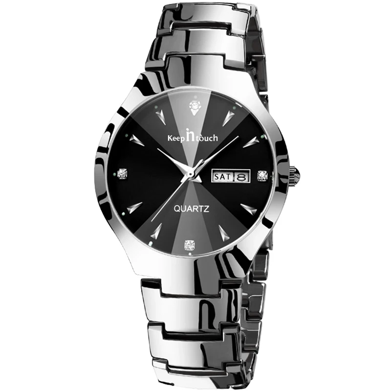 

Couple Watches for Lovers 2022 Fashion Quartz Watches Men Women Waterproof Week Calendar Wristwatch Lovers Watch Stainless Steel