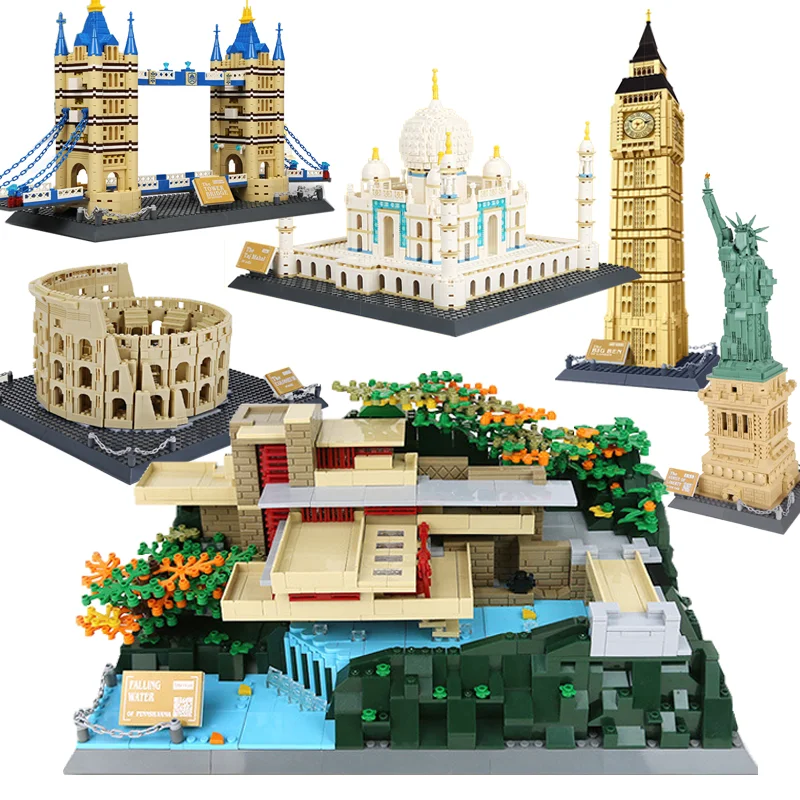 Конструктор городская архитектура коллом тадж-махал вилла Fallingwater модель