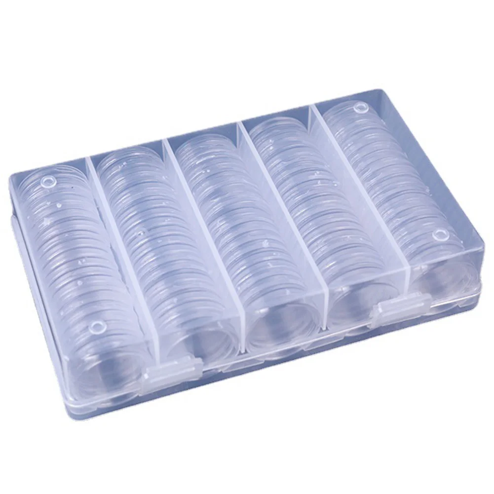 

100pcs Coin Capsule Holder Organizer Storage Box For Coin Capsule Medal Collection Capsule Support Display Case Container Boxes