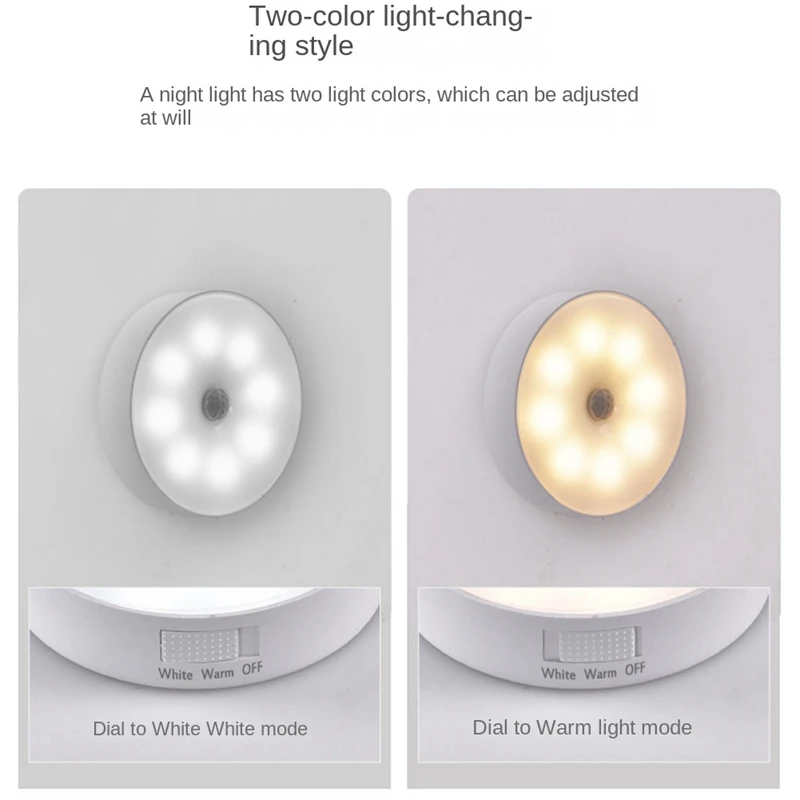 

Motion Sensor LED Light USB Nightlights Chargeable Lamp For Kitchen Bedroom Stairs Hallway Cabinet Closet Wardrobe