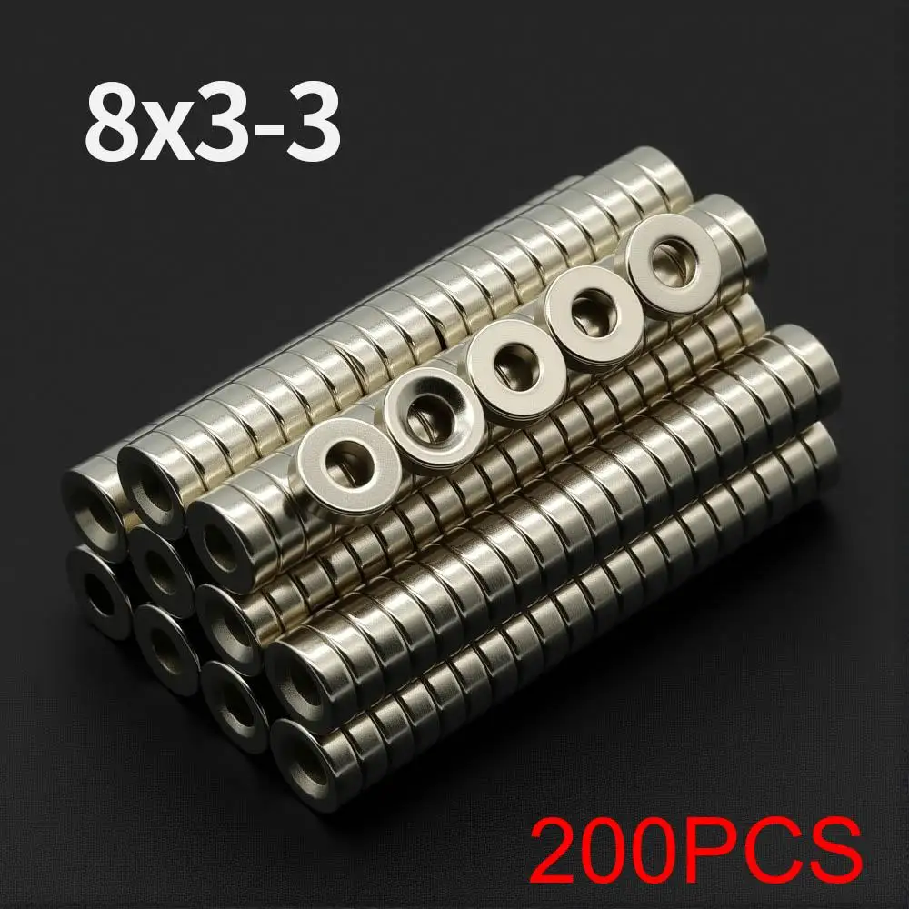 

Неодимовые магниты N35 круглые 8x3-3 мм