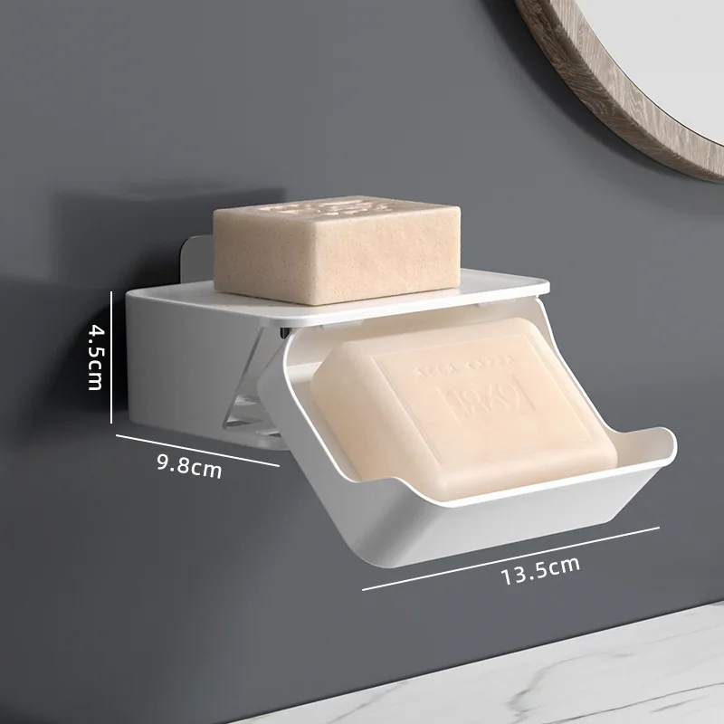 

Настенная Коробка для мыла в ванную комнату, коробка для хранения туалетного мыла с выдвижным ящиком, Двухуровневая полка, упаковка для мыл...