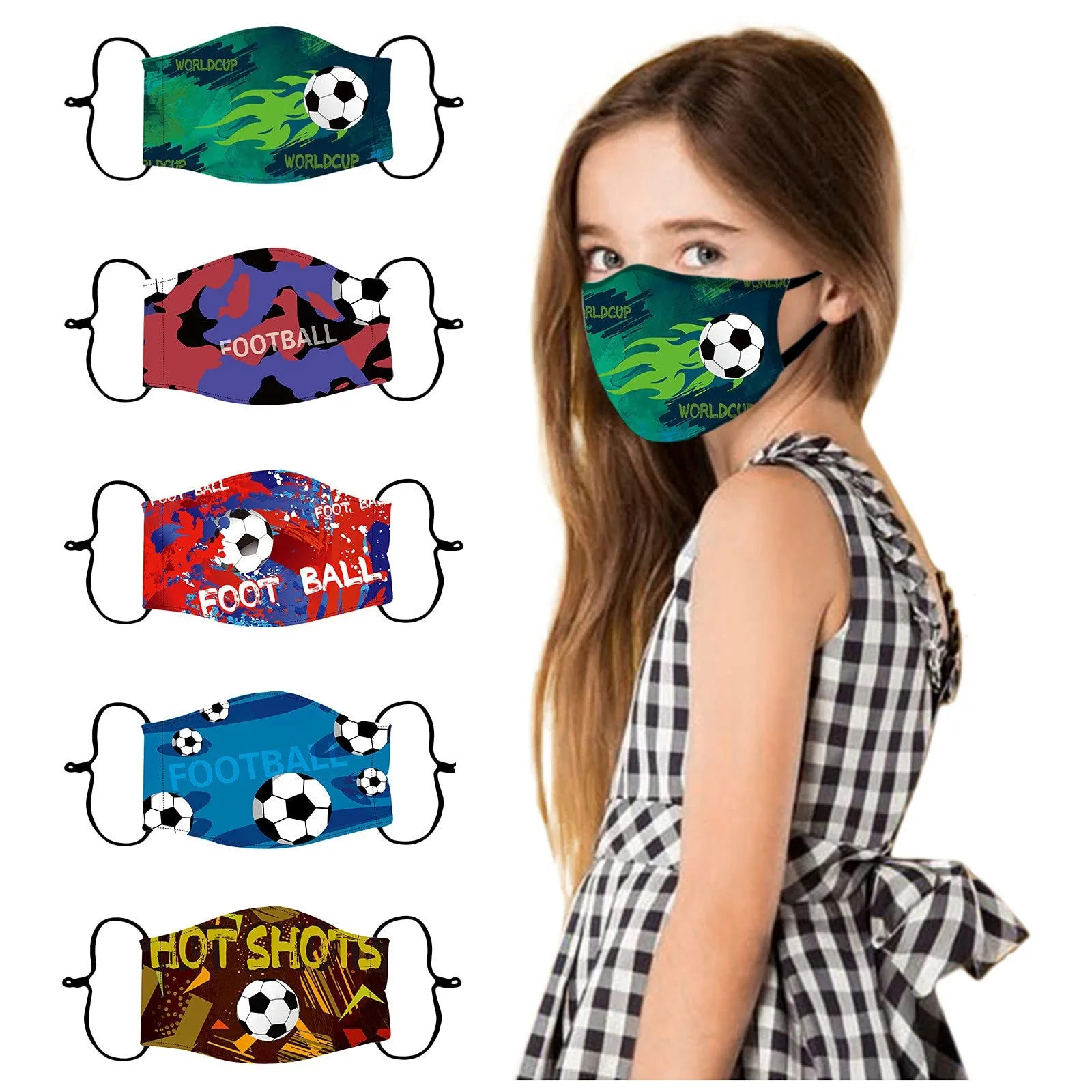 

1PCS Children's Kids Adjustable Washable Reuse Face Mask Printed Cute Facial Mask Mouth Cover mascarillas niños cubrebocas