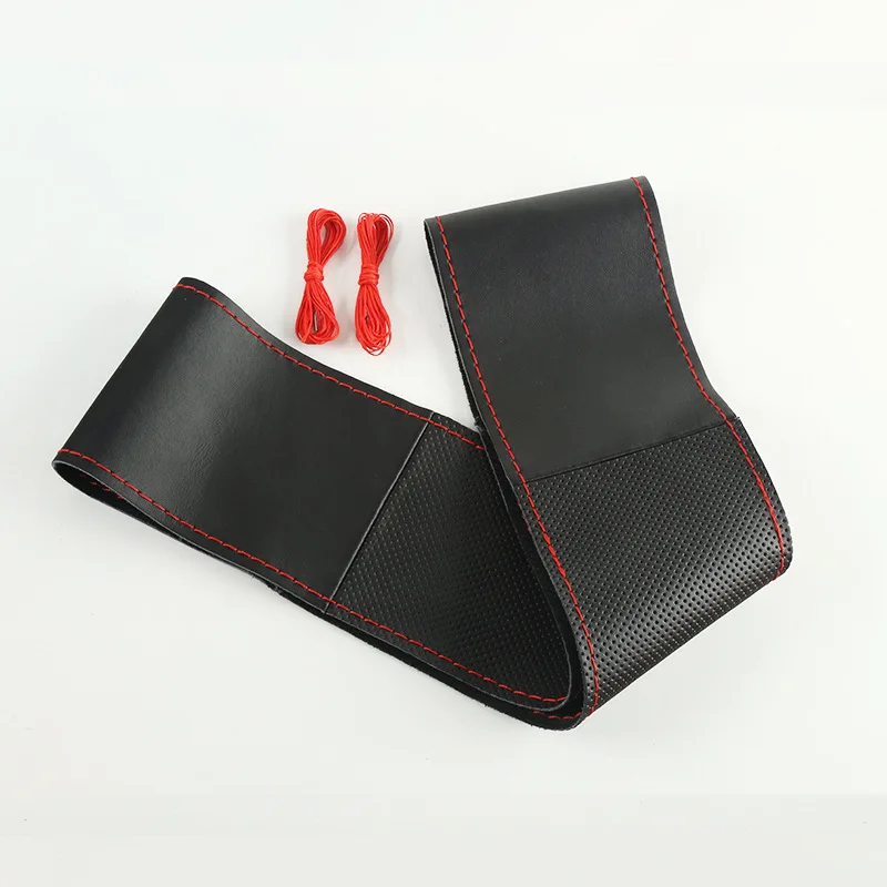 

Натуральная кожа, противоскользящий плетеный чехол на руль автомобиля, подходит для 36-38 см для Honda Civci FIT Accord Prelude CRV 5th City C