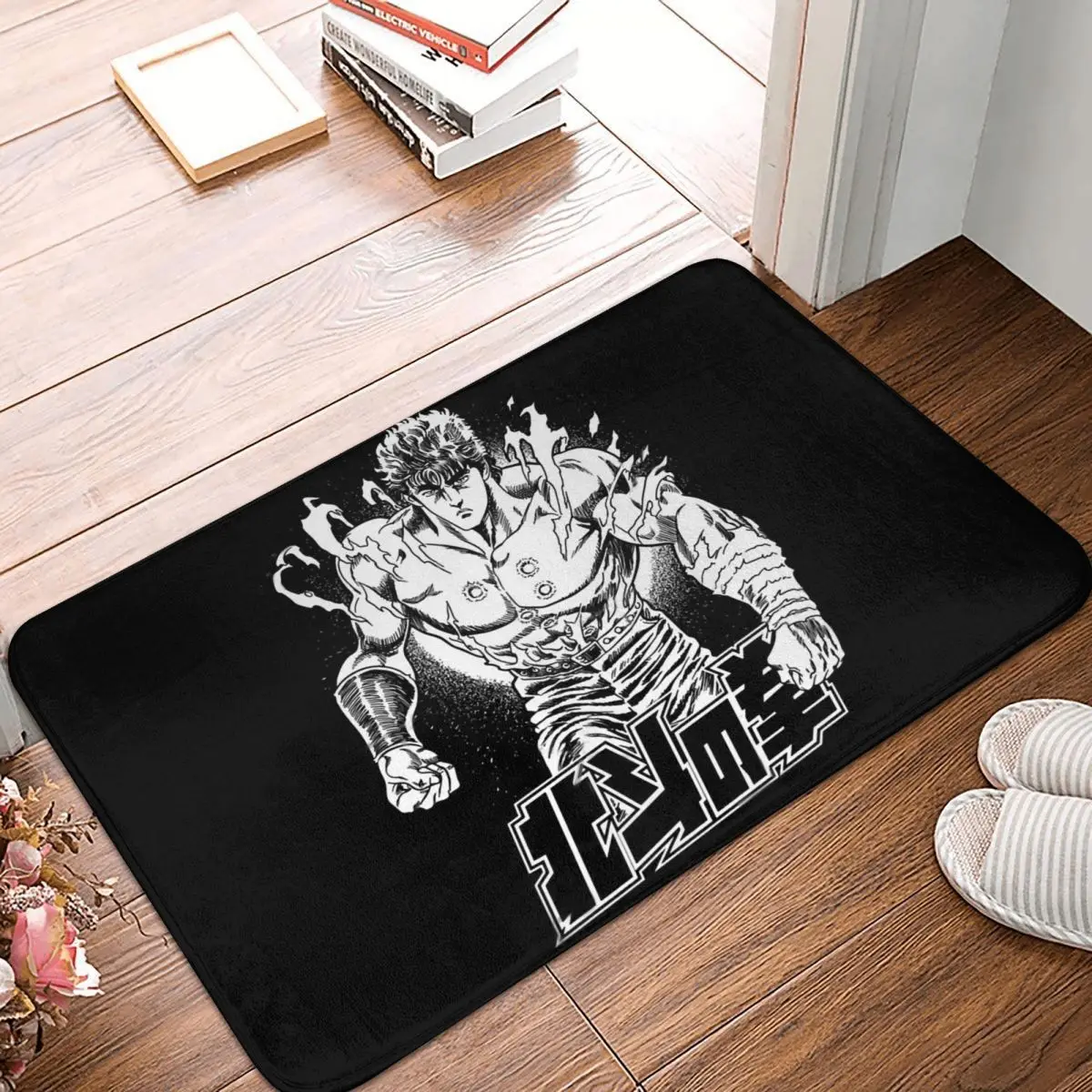 

Fist of the North Star Bathroom Mat North Star Warrior Doormat Flannel Carpet Entrance Door Rug Home Decor
