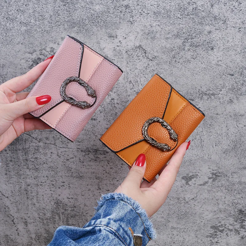 

Short Wallets Women Luxury Brands Lady Patchwork Coin Purses Credit Card Holder Female Small Clutch Bag Money Clip Small Wallet