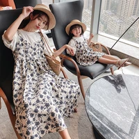 mommy and daughter matching clothes dress children girl clothing robe womens baby clothes 2022 mom and me summer floral dresses