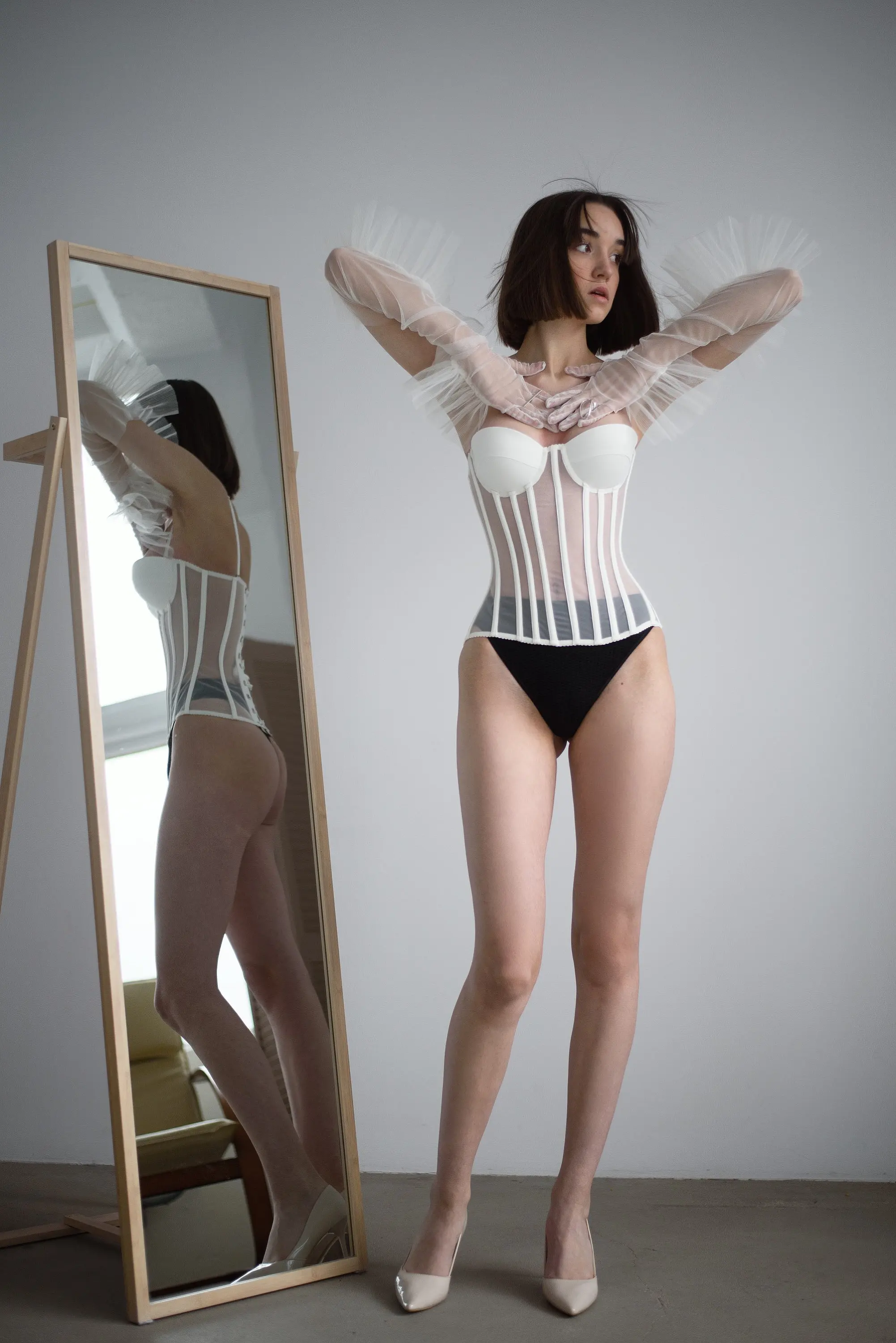 Сексуальный прозрачный Свадебный корсет с косточками топ со шнуровкой сзади