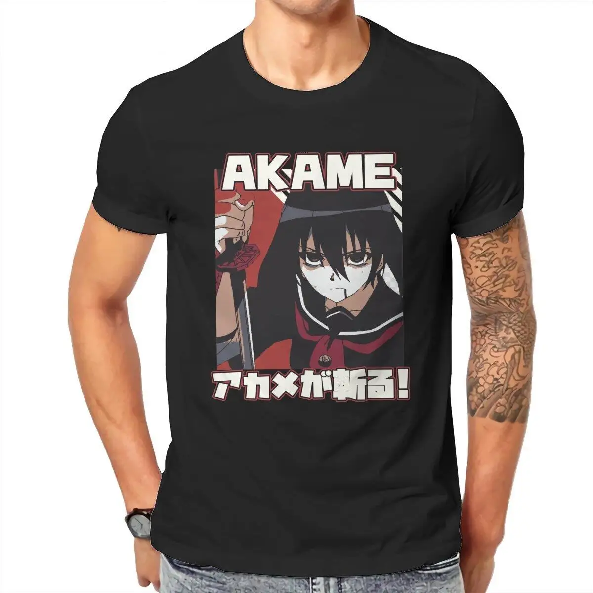 Unique Akame Ga Kill Anime Manga  T-Shirt for Men Crew Neck 100% Cotton T Shirts  Short Sleeve Tees New Arrival Tops