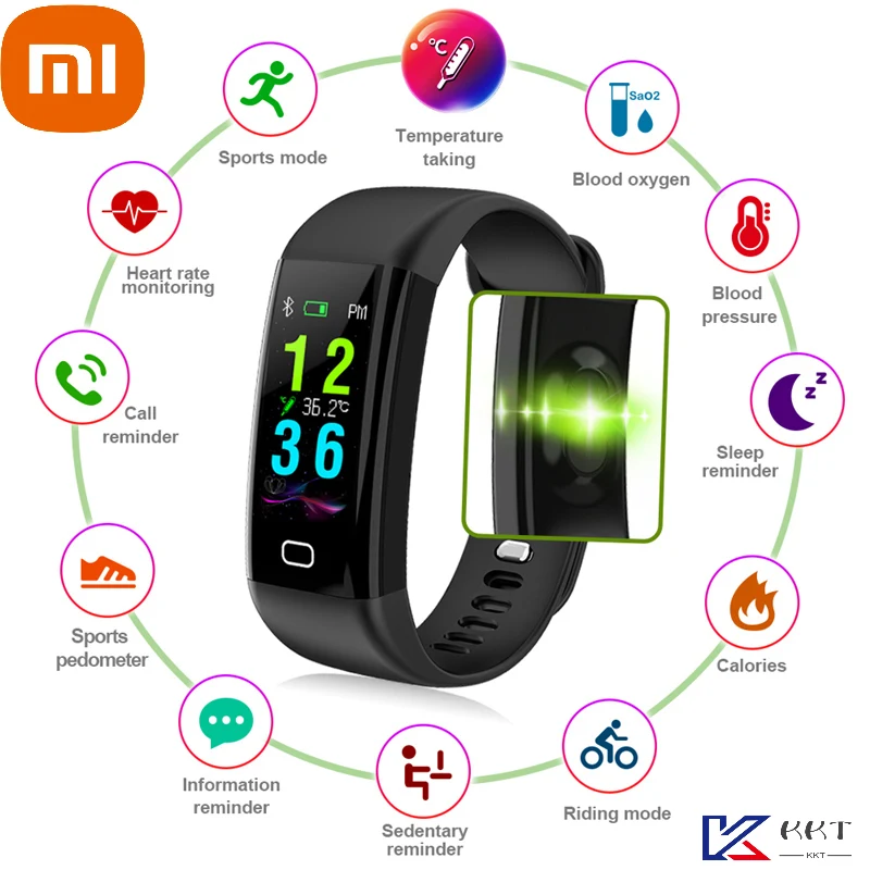 

XIAOMI Smart Band F77 Smart Bracelet Heart Rate Monitor Body Temperature Smartband Pedometer Wristband Men Women for Ios Android