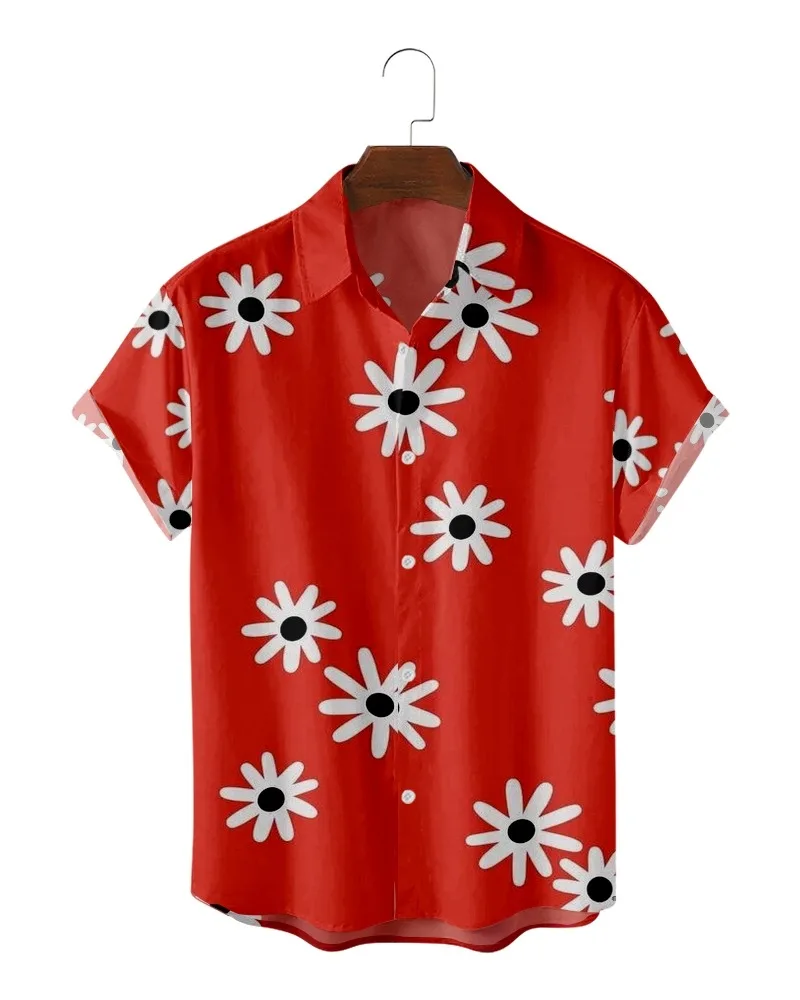 

Рубашка мужская с принтом в этническом стиле, топ с коротким рукавом, без риска, на пуговицах, оверсайз, лето 2022