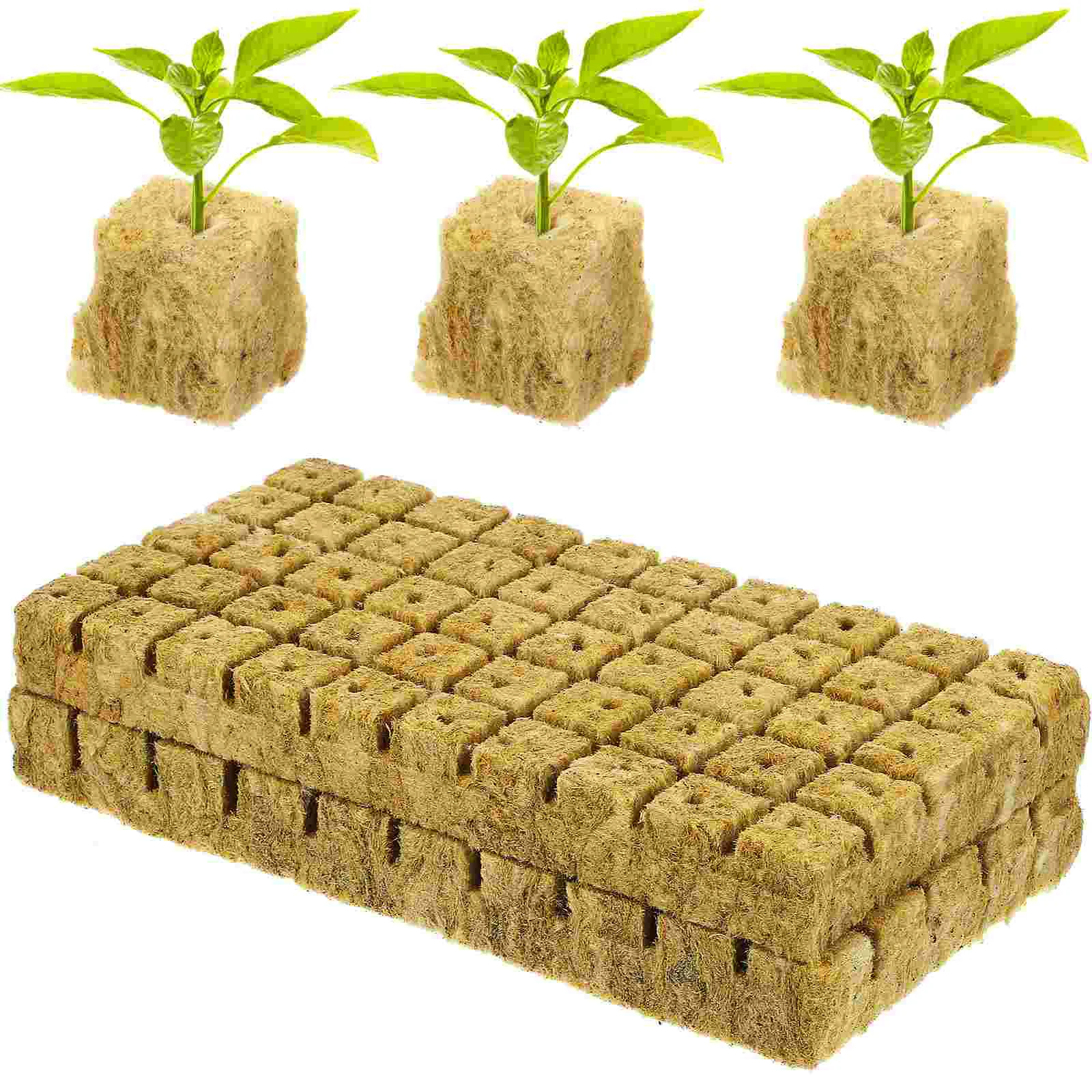 

100 Pcs Hydroponic Plants Hydroponic Soilless Culture Cubes Plugs Block Nutrition Propagation Garden
