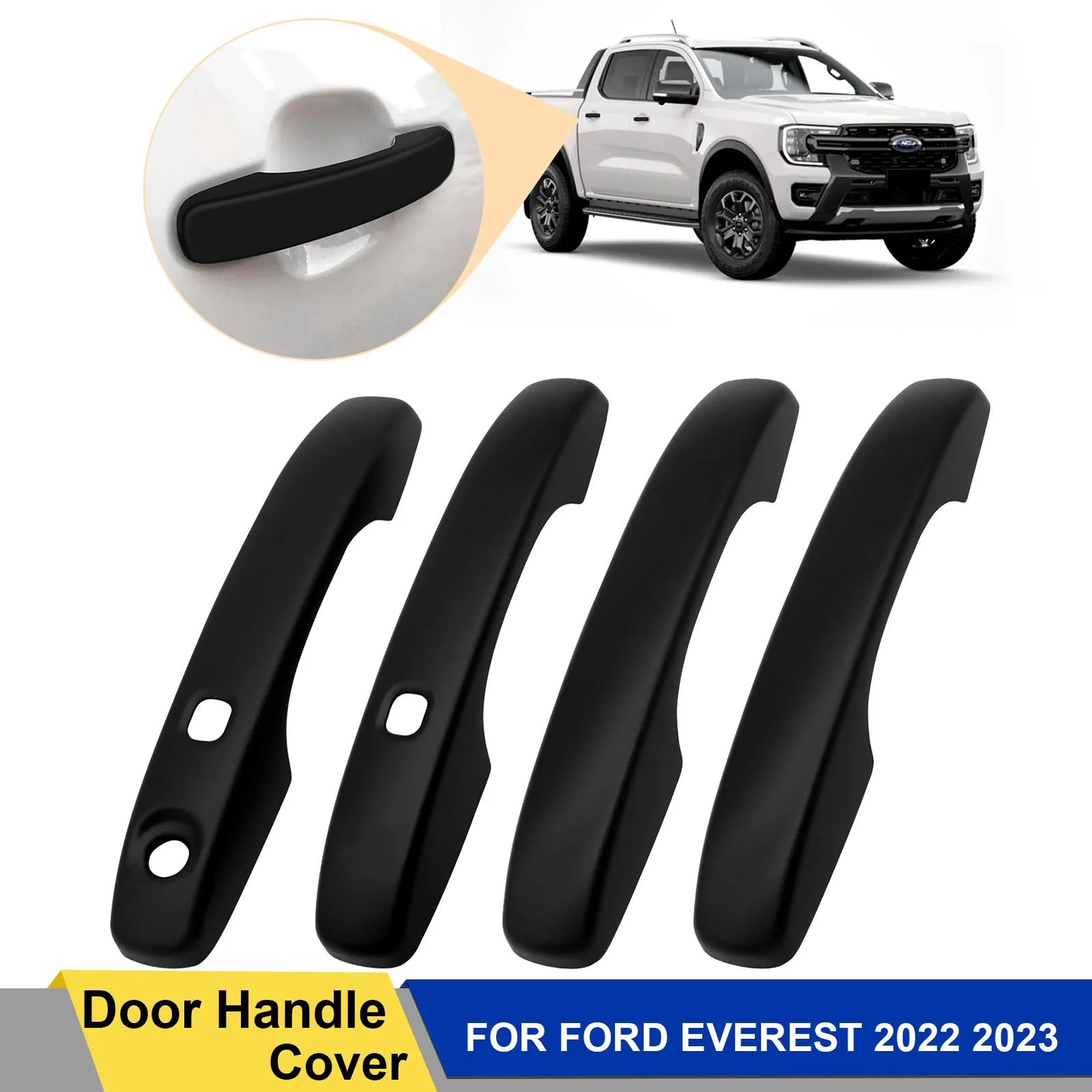 

Matte Black Door Handle Cover Guard Trim FOR FORD EVEREST 2023 Next Gen Accessories
