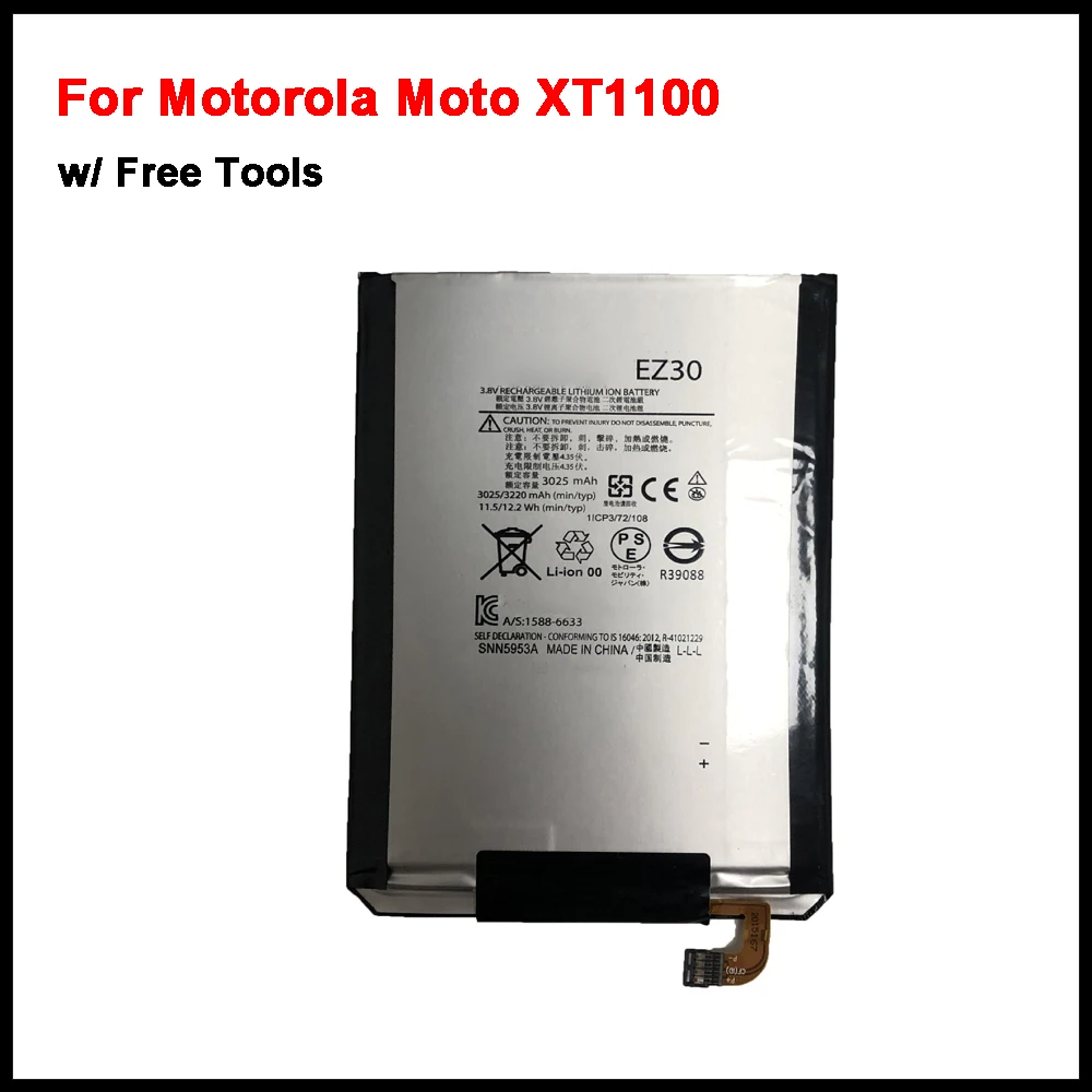 

Аккумулятор для Motorola Moto XT1100 XT1103 XT1115 EZ30 SNN5953A, для GOOGLE Nexus 6, 3025 мАч, оригинальный аккумулятор для телефона + номер для отслеживания