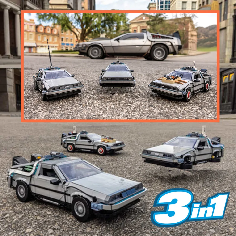 

3in1 1872PCS Time Machine Supercar Back To The Future FIT 10300 Model Building Kit Block Bricks Children Toys Kid Gift