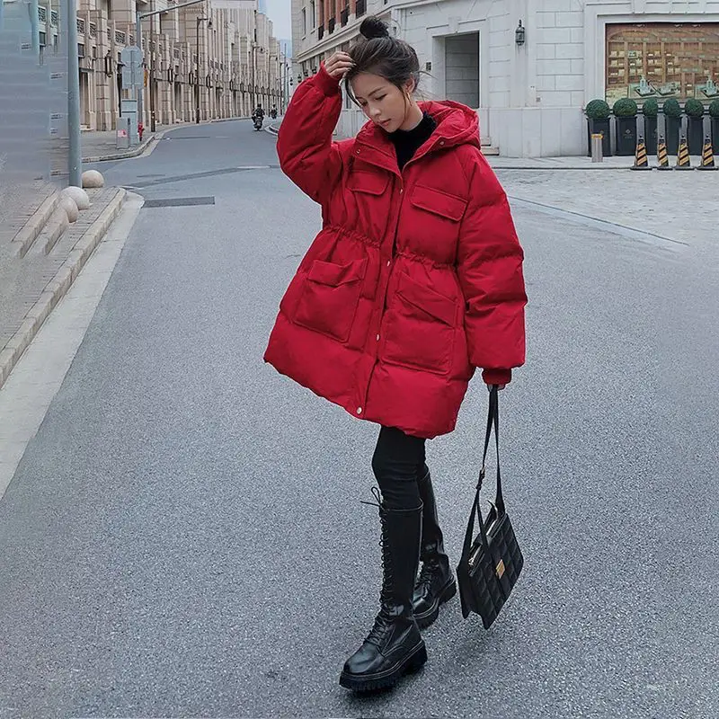 2023 New Winter Women Parkas Jackets Casual Thick Warm Hooded Pockets Coat Female Winter Outwear Jacket Parkas Ladies S60