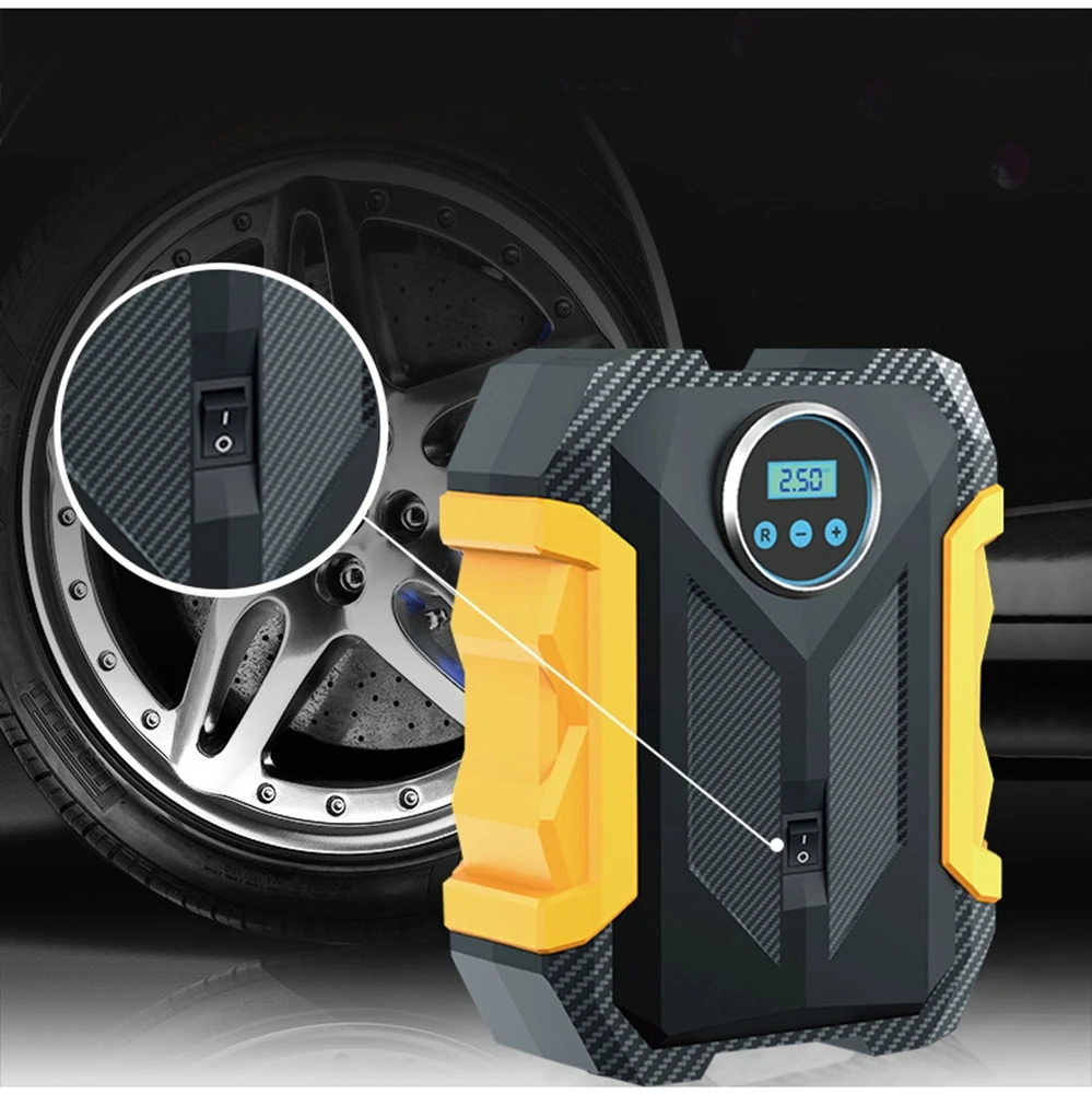

12V Car Air Compressor For Motorcycle Bicycle Portable Tire Inflator With LED Light Fast Inflator 150PSI Smart Digital Air Pump