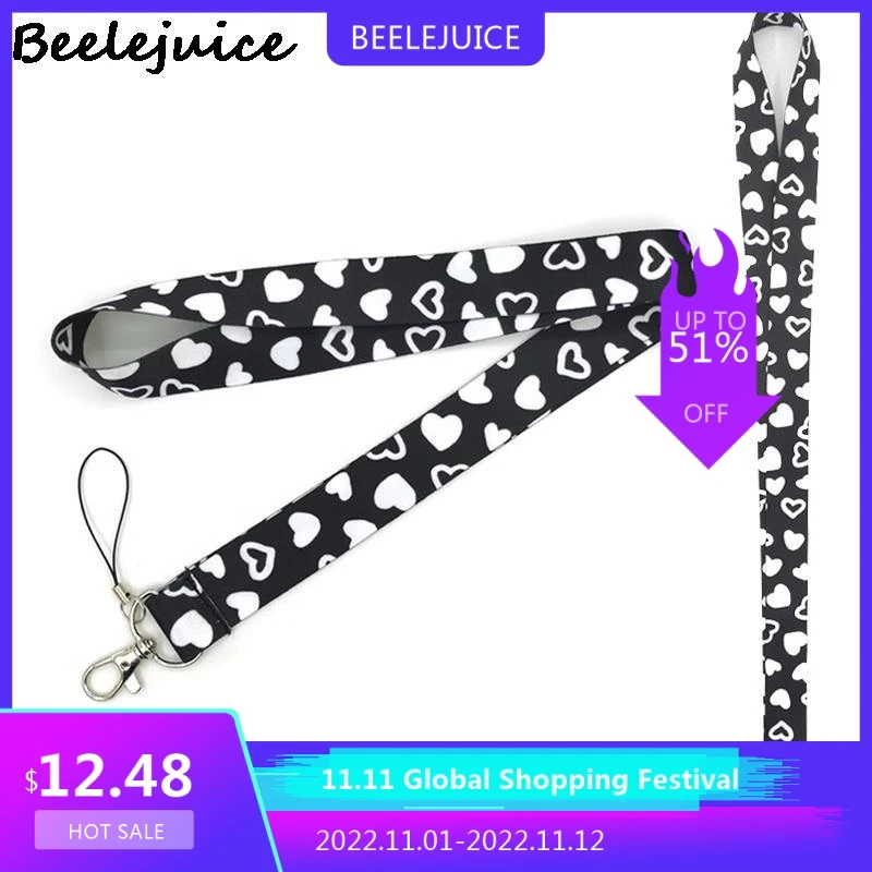 

Ремешок для ключей на шею с сердечком, 24 шт.