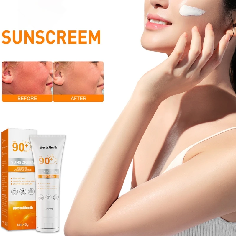 

40g Body Sunscreens Face Sun Protection Lotion SPF90+ PA+++ Moisturizing Hydrating Fluid Non-Greasy Fast-Absorbing Damage Repair