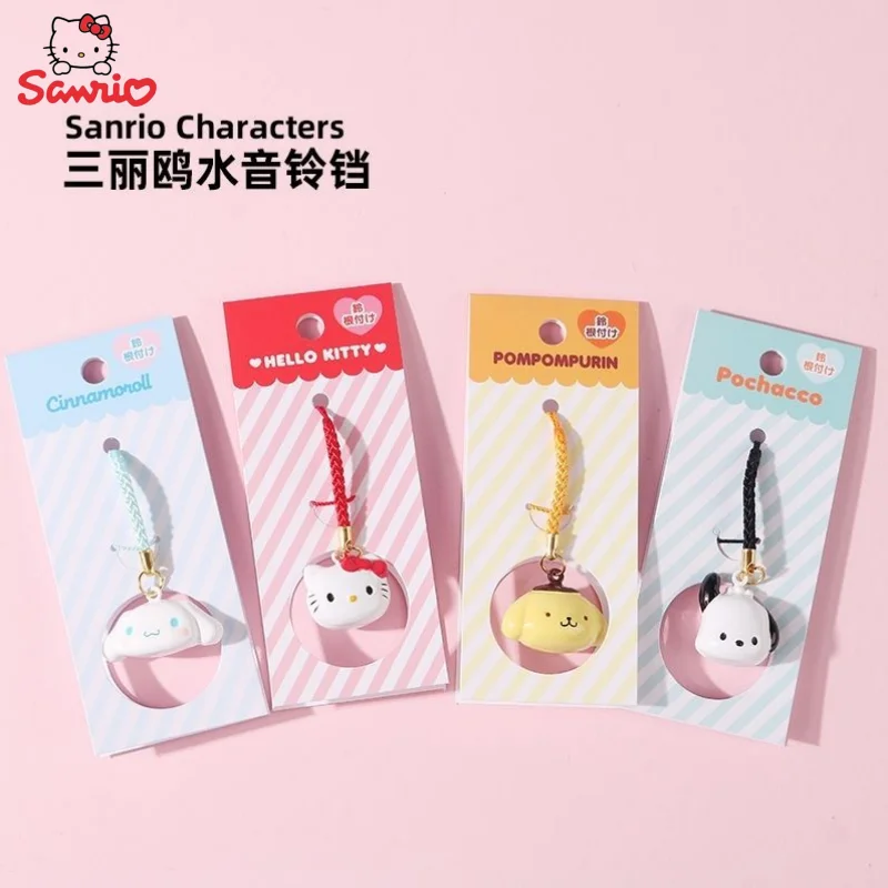 

Sanrio New Peripheral Kawaii Cartoon Hello Kitty Kulomi Cinnamon Roll Pochacco Bell Cute Pendant Creative Pendant Gift Wholesale