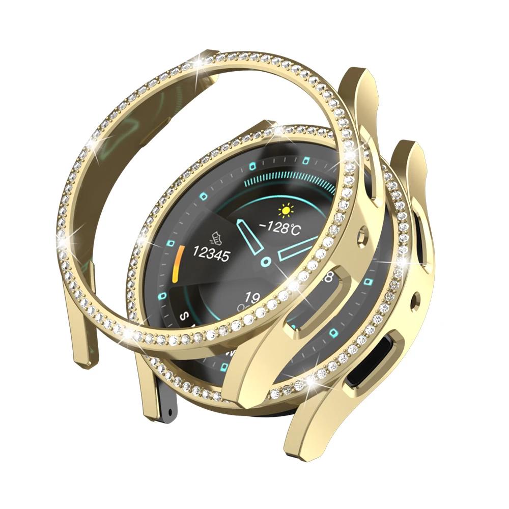 

Алмазный полый чехол для часов Samsung Galaxy Watch 5 44 мм 40 мм, защитный чехол из поликарбоната, Круглый бампер, защитный чехол