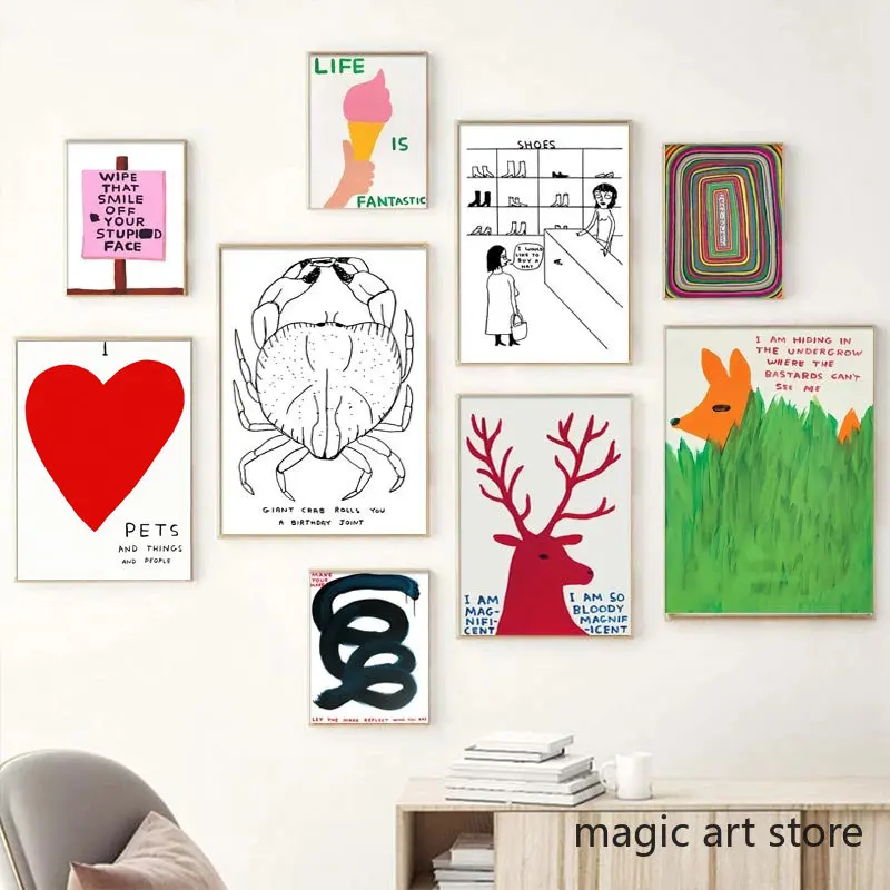 Плакаты с изображениями Давида шригли тигра краба кота