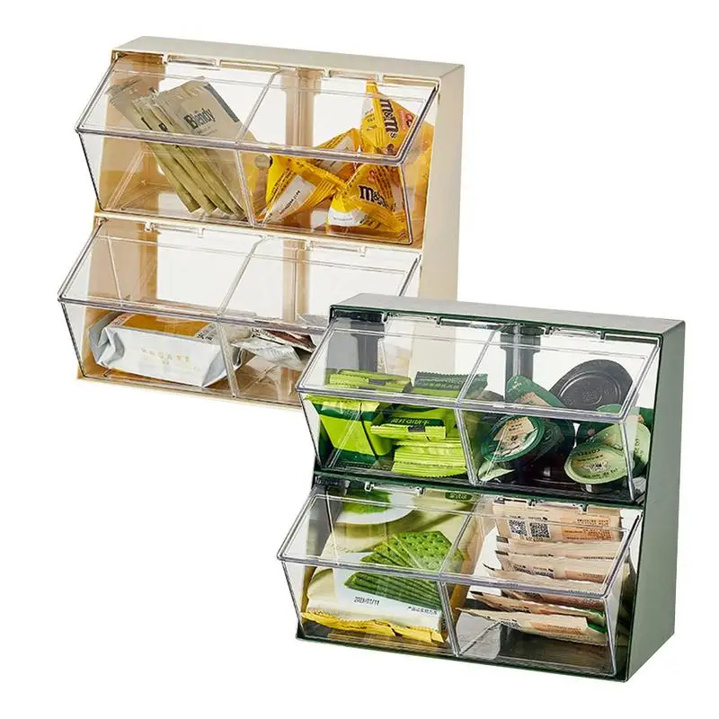 

Tea Bag Storage Box Teapot Storage Holder Organizer Set Lid Coffee Capsule Sorting Box Sealed Storage Jar Tea Coffee Sugar Box