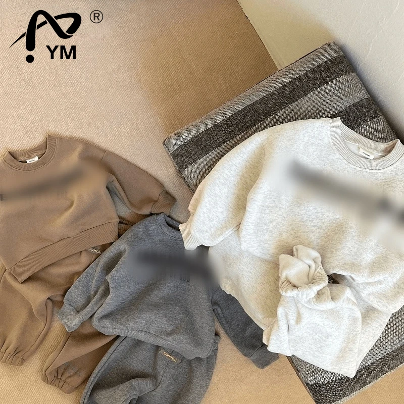 

New Baby Girl Boy Cotton Fleece Clothes Set Hoodie+Pant 2PCS Infant Toddler Child Warm Jogging Set Letter Print Baby Clothes
