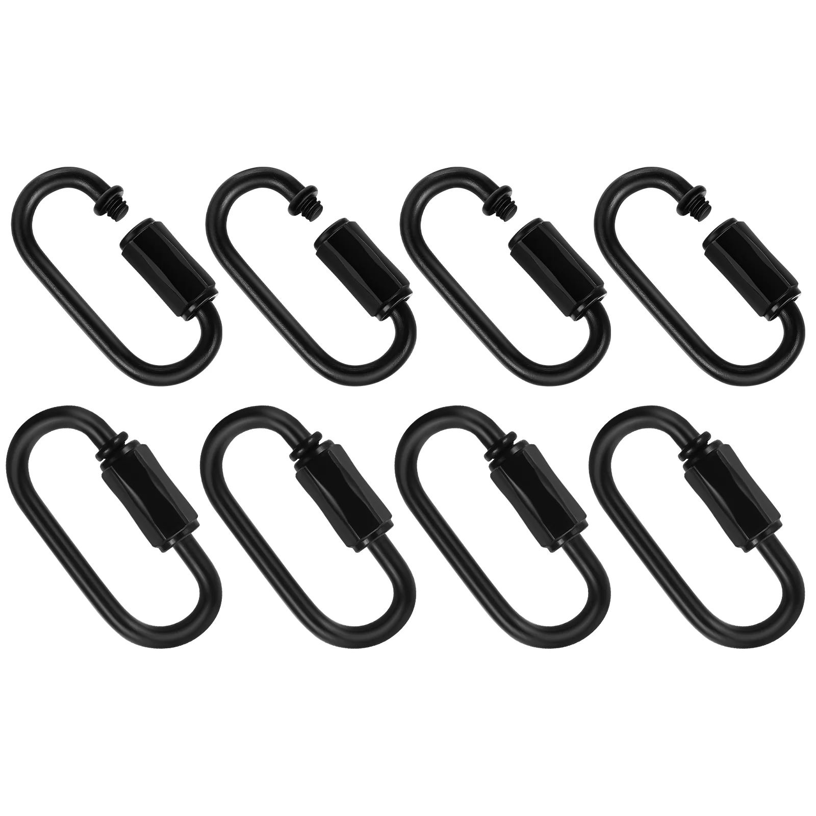 

8 Pcs Outdoor Camping Accessories Carabiner Quick Links Metal Clips Rigging Chain Heavy Duty Stainless Steel