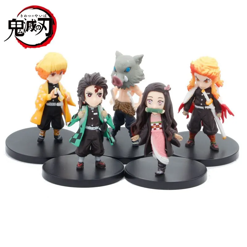 

5pcs/set Demon Slayer Anime Action Figures Tanjirou PVC Toy Model Large 15cm Q Doll Collection Ornaments Kids Toy Birthday Gifts