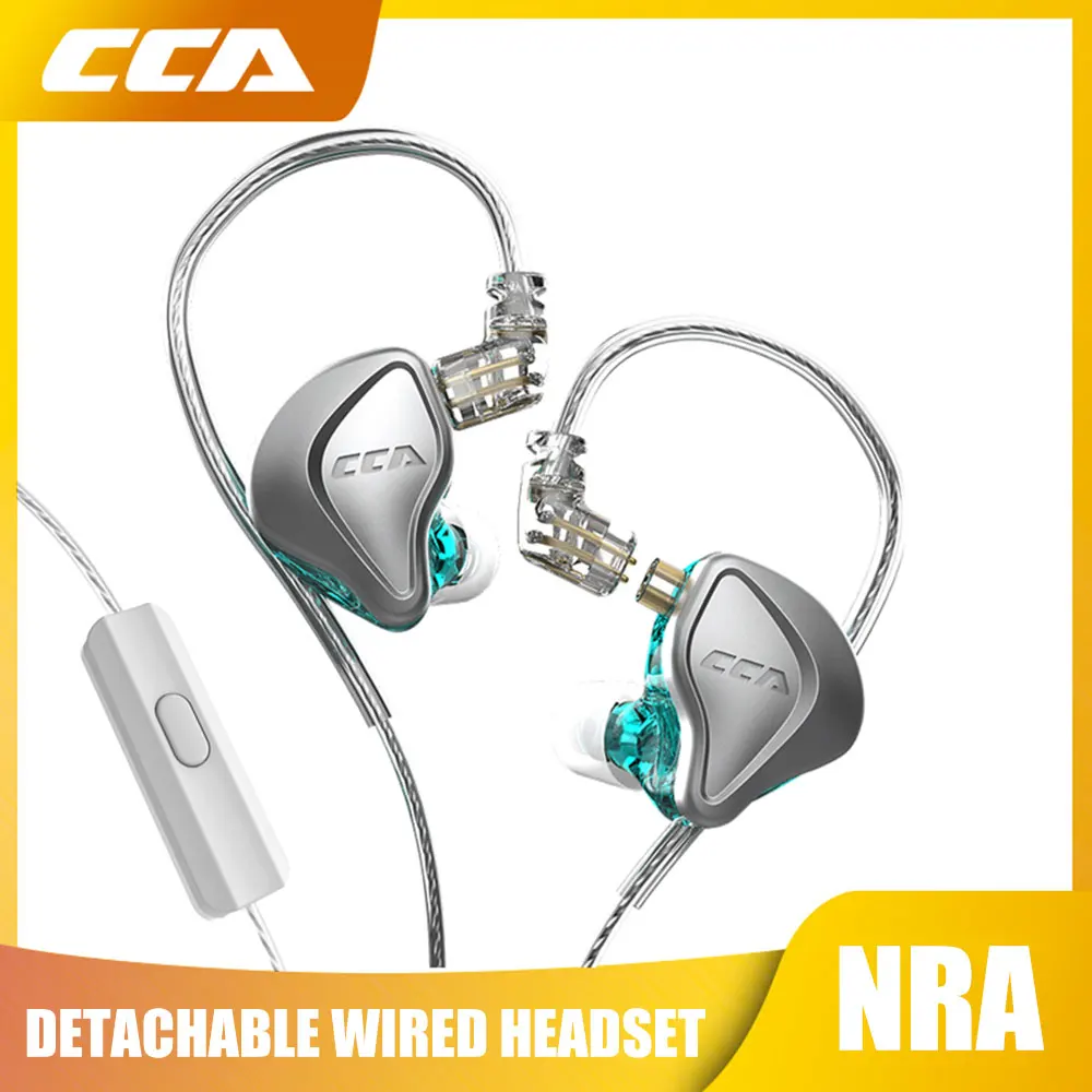 

CCA NRA Three Magnetic Dynamic Unit In-Ear Earphone Detachable Wired Headset Noice Cancelling HiFi Sport Headphones ForC12 C10