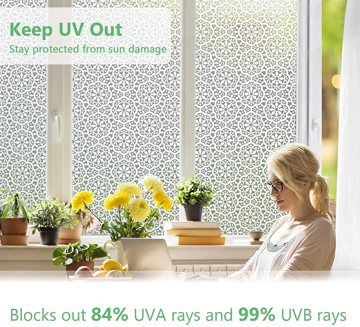 Матовая оконная пленка матовая витражная декоративная непрозрачная статическая