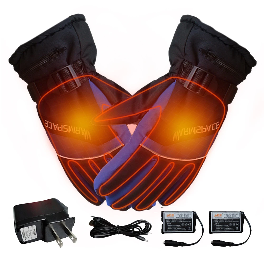 

Winter Ski Outdoor Work USB Hand Glove Warmer Electric Heated Gloves With 4000mAh Rechargeable Battery Cycling Motorcycle Gloves