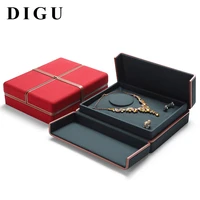 light luxury jewelry display box ring necklace bracelet three gold storage box microfiber double layer jewelry box